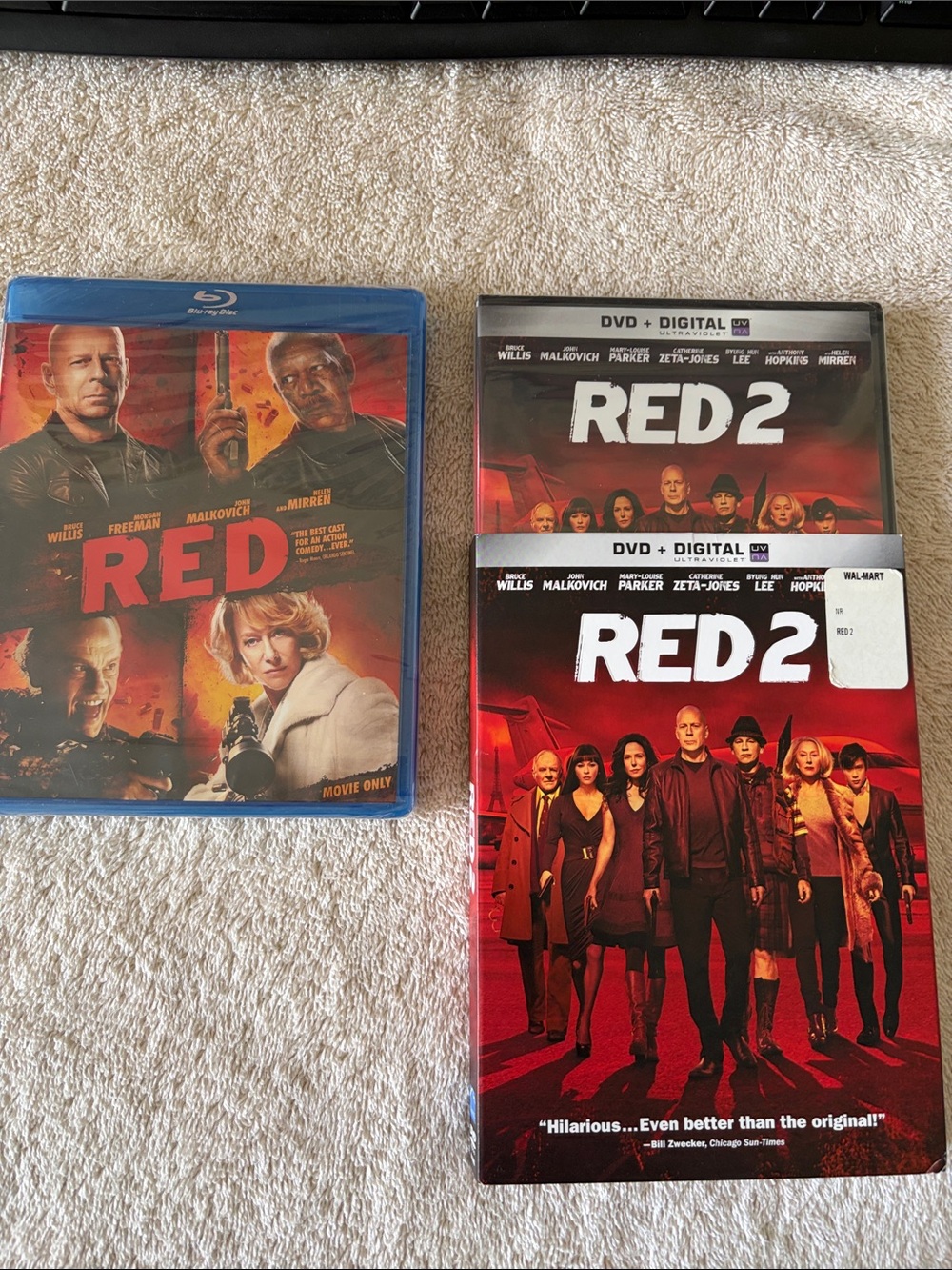 RED & RED 2 Blu-ray + DVD Movie Set NWT with Bruce Willis and others